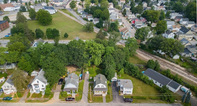 12 Court St, Rochester, NH 03867 - aerial view of property and surrounding area with nearby suburban area