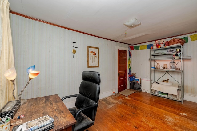 12 Court St, Rochester, NH 03867 - office with ornamental molding and wood finished floors