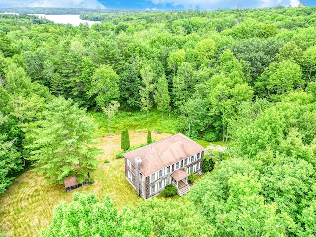 15 Loon Call Dr, Belgrade, ME 04917 - aerial view of property and surrounding area featuring a heavily wooded area and a large body of water