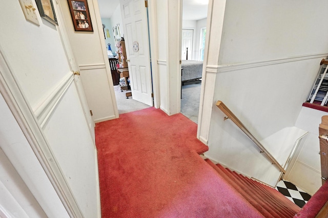 15 Loon Call Dr, Belgrade, ME 04917 - hallway featuring carpet floors and an upstairs landing