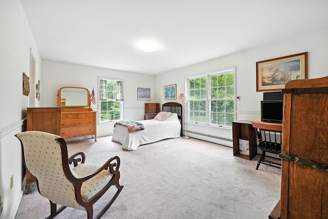 15 Loon Call Dr, Belgrade, ME 04917 - bedroom featuring carpet, baseboard heating, and an office area