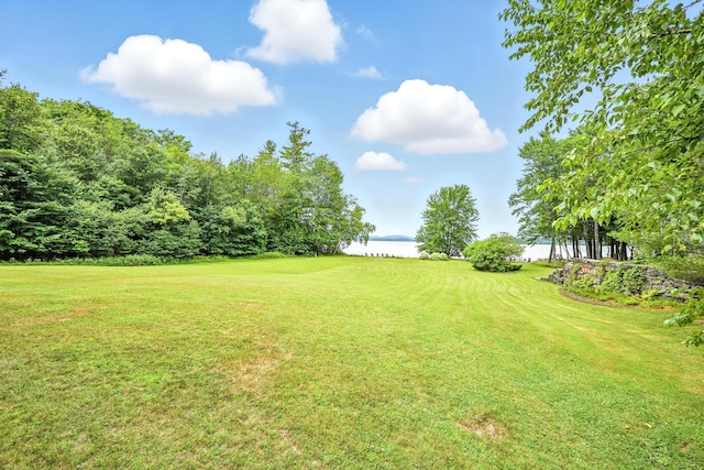 15 Loon Call Dr, Belgrade, ME 04917 - view of green lawn with a water view and golf course view