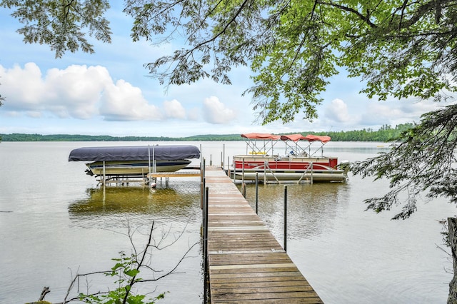 15 Loon Call Dr, Belgrade, ME 04917 - dock area featuring boat lift and a water view