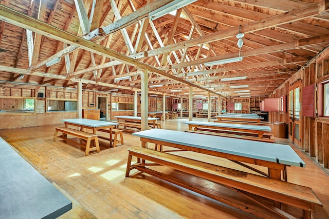 15 Loon Call Dr, Belgrade, ME 04917 - misc room with wood finished floors and high vaulted ceiling