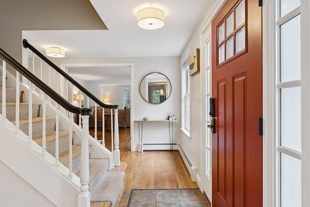 3 Flintlock Ln, Falmouth, ME 04105 - foyer with stairs and wood finished floors