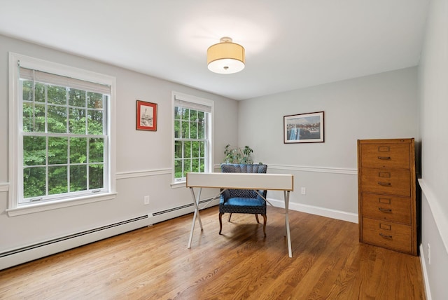 3 Flintlock Ln, Falmouth, ME 04105 - office space featuring baseboard heating, plenty of natural light, and wood finished floors