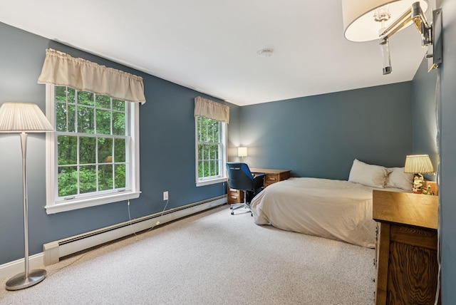 3 Flintlock Ln, Falmouth, ME 04105 - carpeted bedroom featuring a baseboard radiator and baseboards