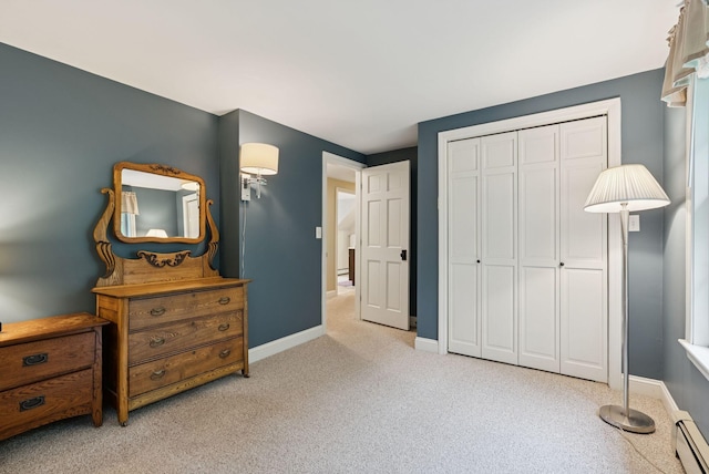3 Flintlock Ln, Falmouth, ME 04105 - bedroom with carpet, baseboard heating, and a closet