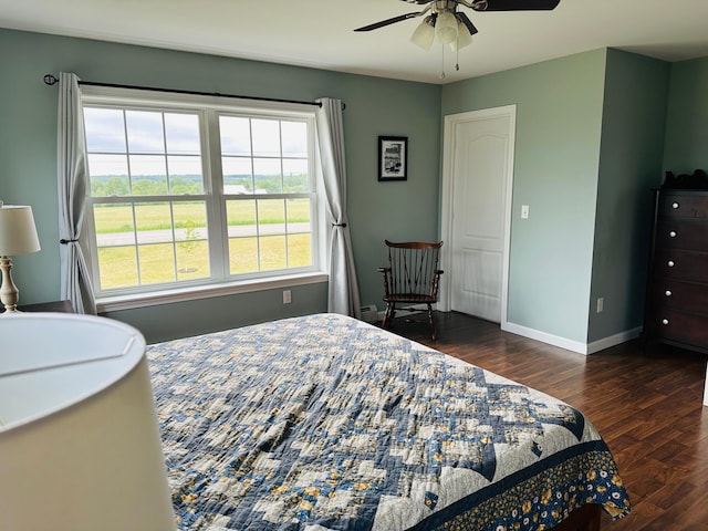 905 Blackstream Rd, Hermon, ME 04401 - bedroom with wood finished floors, multiple windows, and a ceiling fan