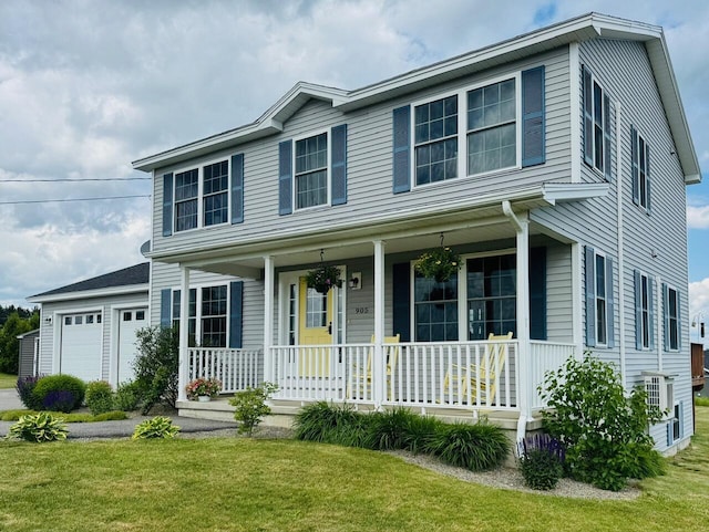 905 Blackstream Rd, Hermon, ME 04401 - view of front of house featuring covered porch and a front lawn
