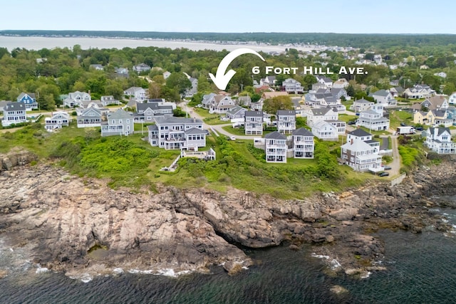 6 Fort Hill Ave, York, ME 03909 - aerial view of residential area featuring a large body of water