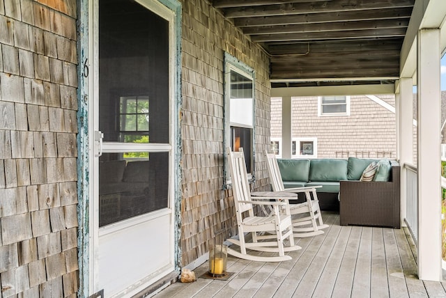 6 Fort Hill Ave, York, ME 03909 - wooden deck with outdoor lounge area