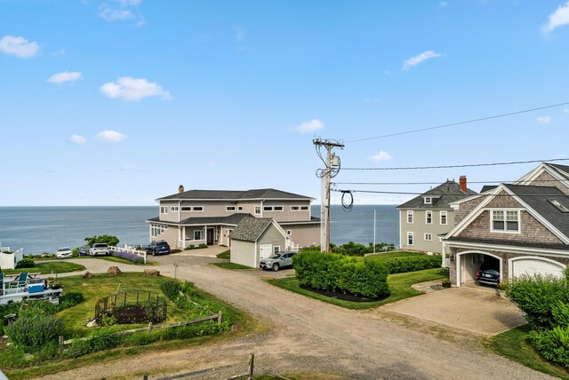 6 Fort Hill Ave, York, ME 03909 - view of front of property with driveway and a water view