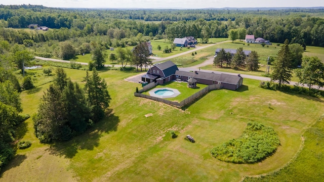 178 Potter Rd, Hudson, ME 04449 - overview of rural landscape featuring a forest and a pool area