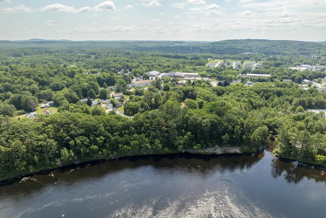 8 Riverview Ave, Lewiston, ME 04240 - drone / aerial view of a heavily wooded area and a large body of water