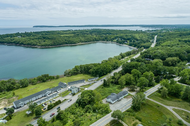 34 Old County Rd, Rockport, ME 04841 - aerial view of property and surrounding area with a nearby body of water and a forest
