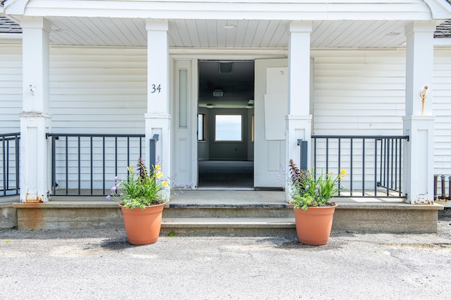 34 Old County Rd, Rockport, ME 04841 - doorway to property with covered porch