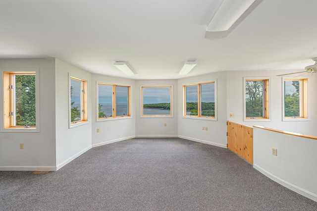 34 Old County Rd, Rockport, ME 04841 - carpeted empty room featuring baseboards and ceiling fan