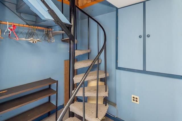 34 Old County Rd, Rockport, ME 04841 - stairway featuring carpet flooring