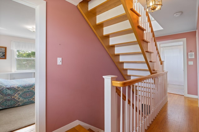 511 Webhannet Dr, Wells, ME 04090 - staircase featuring hardwood / wood-style flooring