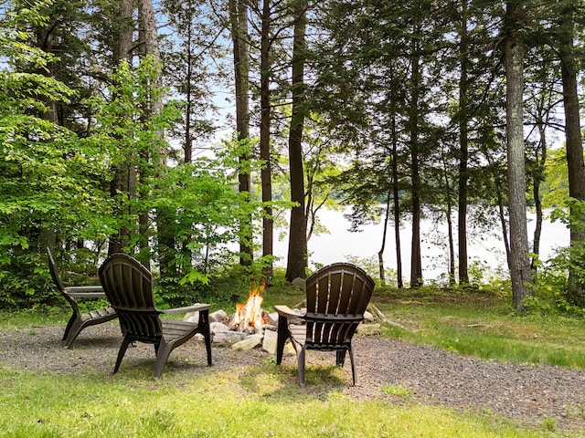 660 Sprague Rd, Waldoboro, ME 04572 - view of yard featuring a fire pit
