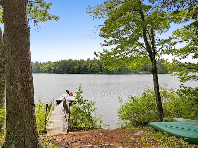 660 Sprague Rd, Waldoboro, ME 04572 - dock with a water view and a wooded view