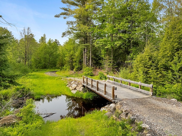 660 Sprague Rd, Waldoboro, ME 04572 - surrounding community featuring a wooded view and a boat dock