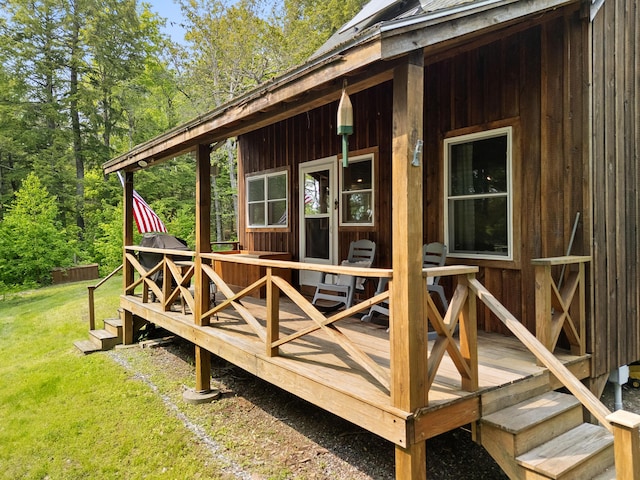 660 Sprague Rd, Waldoboro, ME 04572 - deck featuring a lawn
