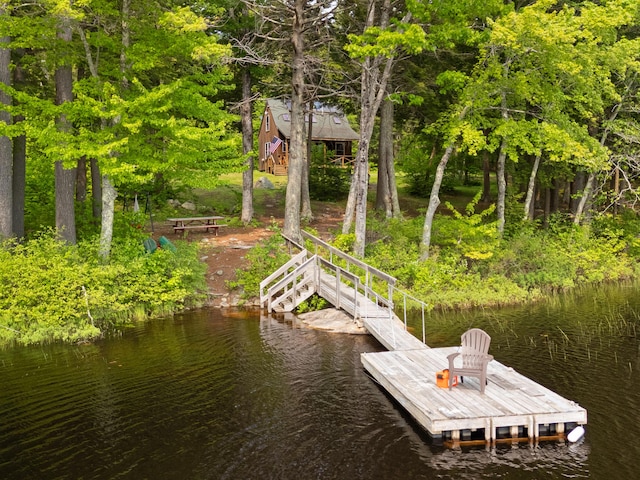 660 Sprague Rd, Waldoboro, ME 04572 - dock featuring a water view and stairs