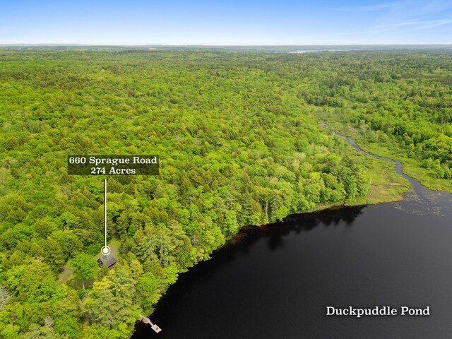 660 Sprague Rd, Waldoboro, ME 04572 - drone / aerial view of a forest and a large body of water