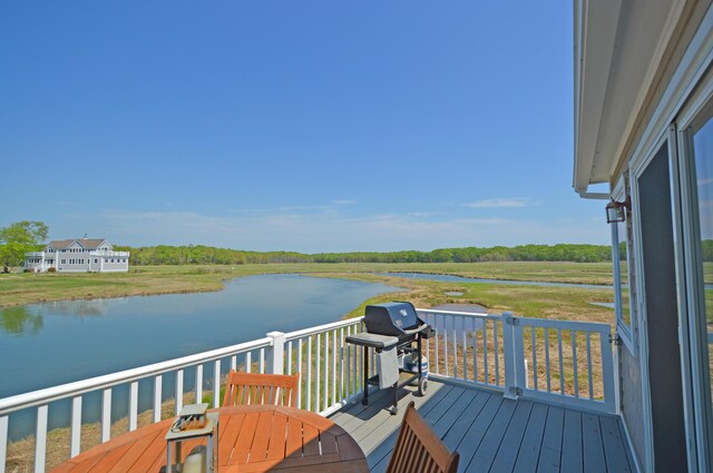 5 Dyke Rd Unit G, Kennebunkport, ME 04046 - balcony with a grill and a deck with water view