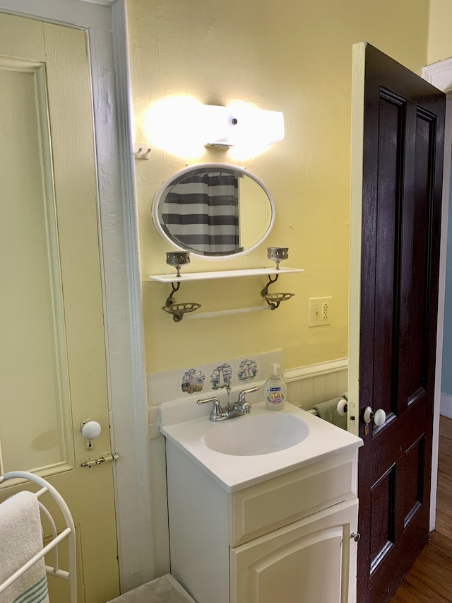 14 Third St, Eastport, ME 04631 - bathroom with vanity and wood finished floors