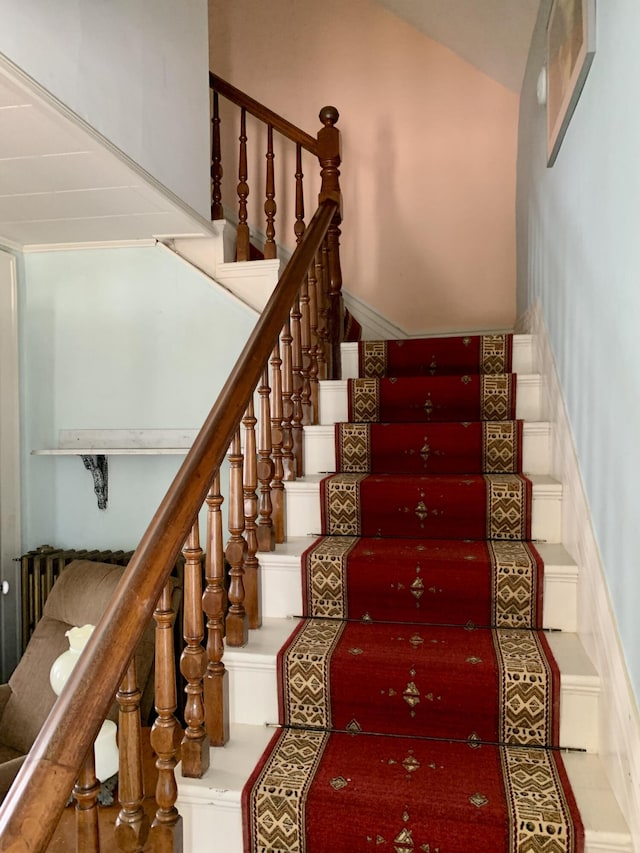 14 Third St, Eastport, ME 04631 - staircase featuring a high ceiling