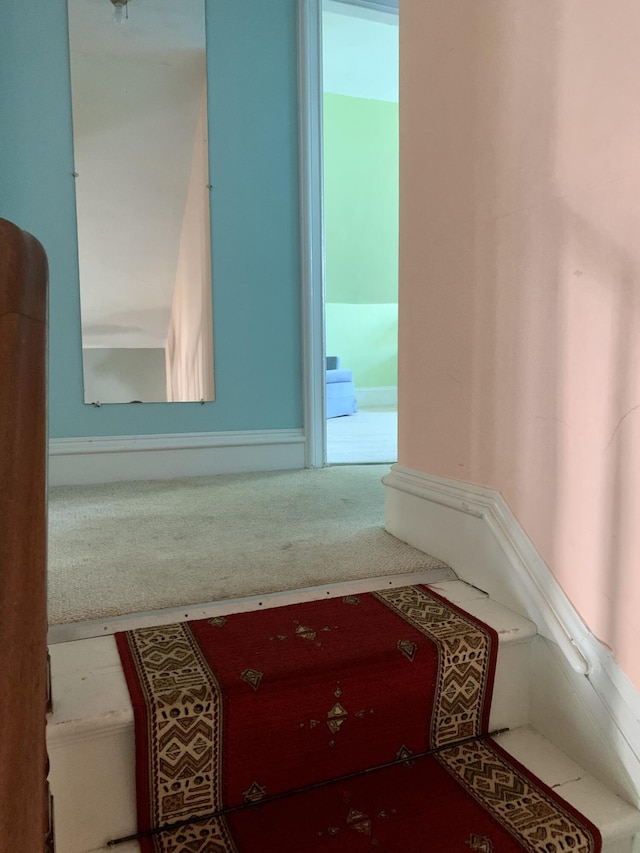 14 Third St, Eastport, ME 04631 - stairway featuring carpet flooring