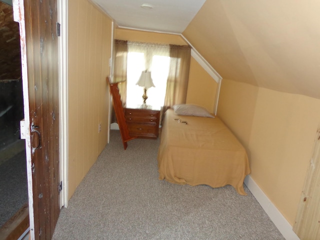 59 Main St, Shapleigh, ME 04076 - carpeted bedroom featuring vaulted ceiling
