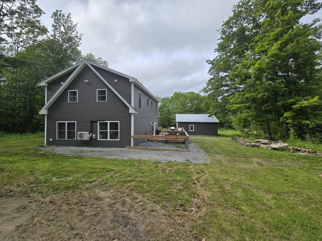 1083 N Rd, Newburgh, ME 04444 - rear view of house featuring a yard and a deck