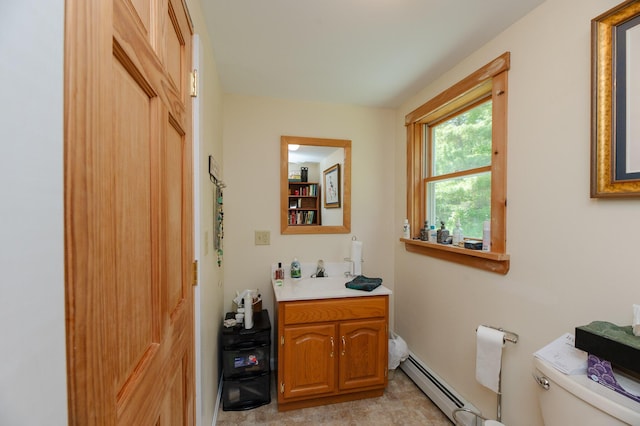 365 Waterville Rd, Skowhegan, ME 04976 - bathroom with vanity and a baseboard radiator