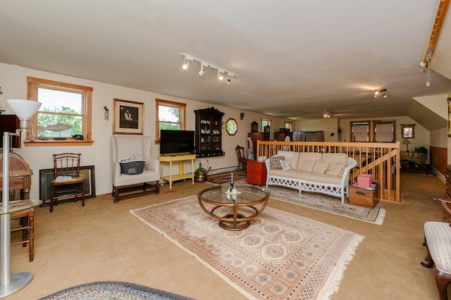 365 Waterville Rd, Skowhegan, ME 04976 - carpeted living area featuring rail lighting