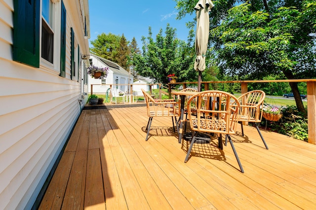 365 Waterville Rd, Skowhegan, ME 04976 - wooden terrace featuring outdoor dining area