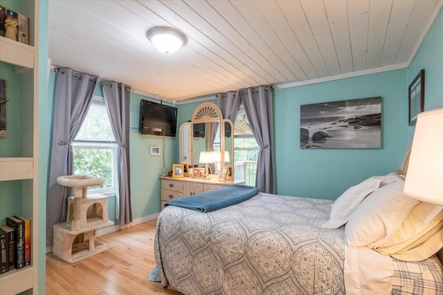 25 Pine View Ridge Rd, Boothbay, ME 04537 - bedroom featuring wooden ceiling and light wood finished floors