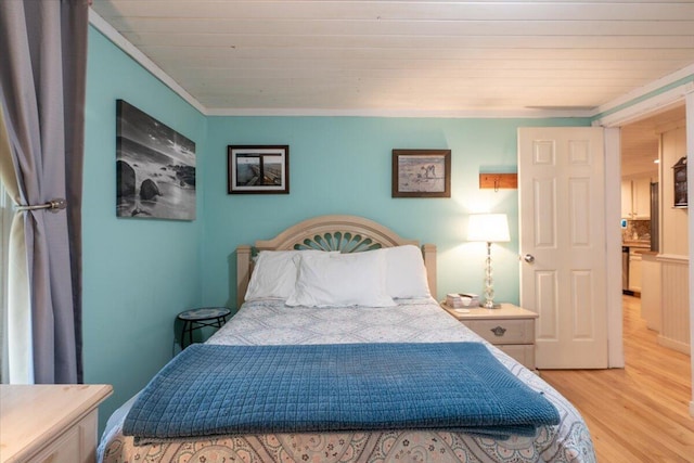 25 Pine View Ridge Rd, Boothbay, ME 04537 - bedroom with light wood-style floors and ornamental molding