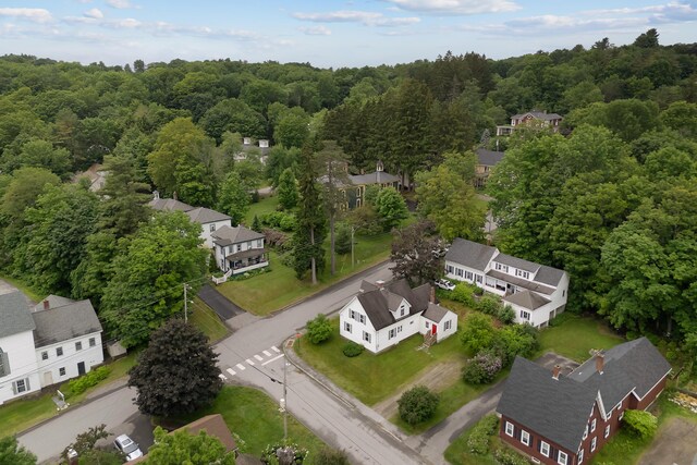 37 Central St, Hallowell, ME 04347 - aerial overview of property's location featuring a heavily wooded area