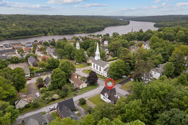37 Central St, Hallowell, ME 04347 - aerial view of a large body of water and a heavily wooded area
