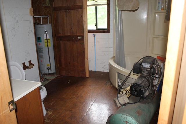1100 Shin Pond Rd, Mount Chase, ME 04765 - interior space with water heater and concrete block wall