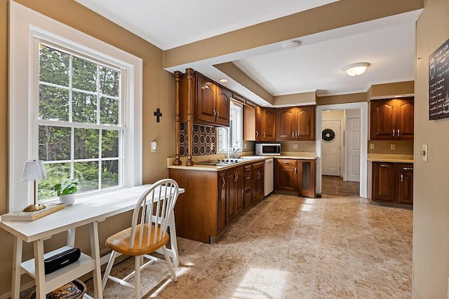 8 Kling St, Augusta, ME 04330 - kitchen with light countertops, white dishwasher, ornamental molding, and black electric cooktop