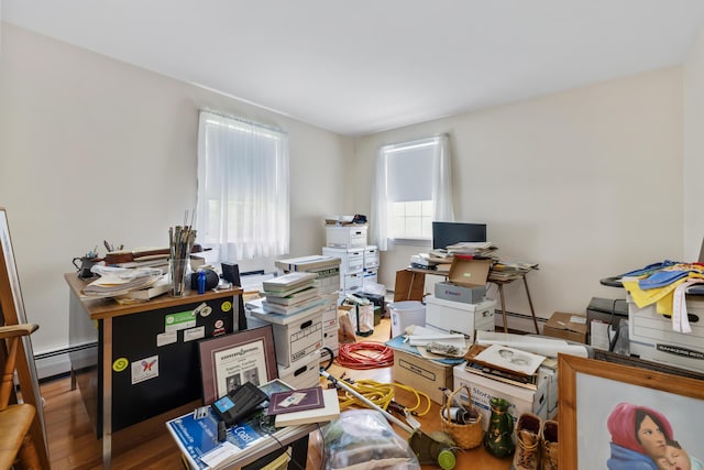 28 Colony Rd, Augusta, ME 04330 - office featuring wood finished floors and a baseboard heating unit
