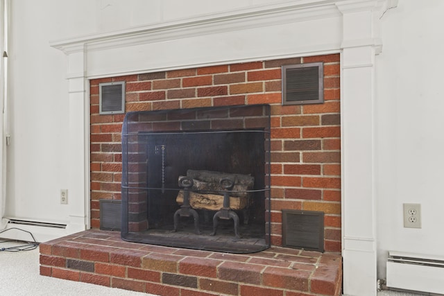 28 Colony Rd, Augusta, ME 04330 - detailed view of a baseboard radiator and a fireplace