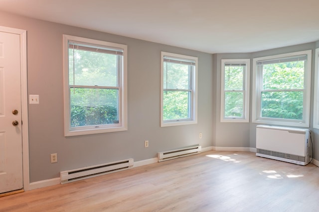 459 Allen Ave Unit 5, Portland, ME 04103 - spare room featuring a baseboard heating unit, wood finished floors, and heating unit