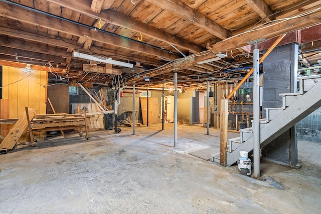212 Lincoln St, Bangor, ME 04401 - unfinished below grade area with stairs and water heater