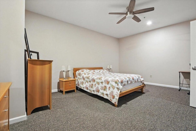 43 Lisbon St Unit 2B, Lewiston, ME 04240 - carpeted bedroom featuring a ceiling fan and recessed lighting